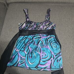 Speechless Women's Tank Top - Purple and Blue Swirl